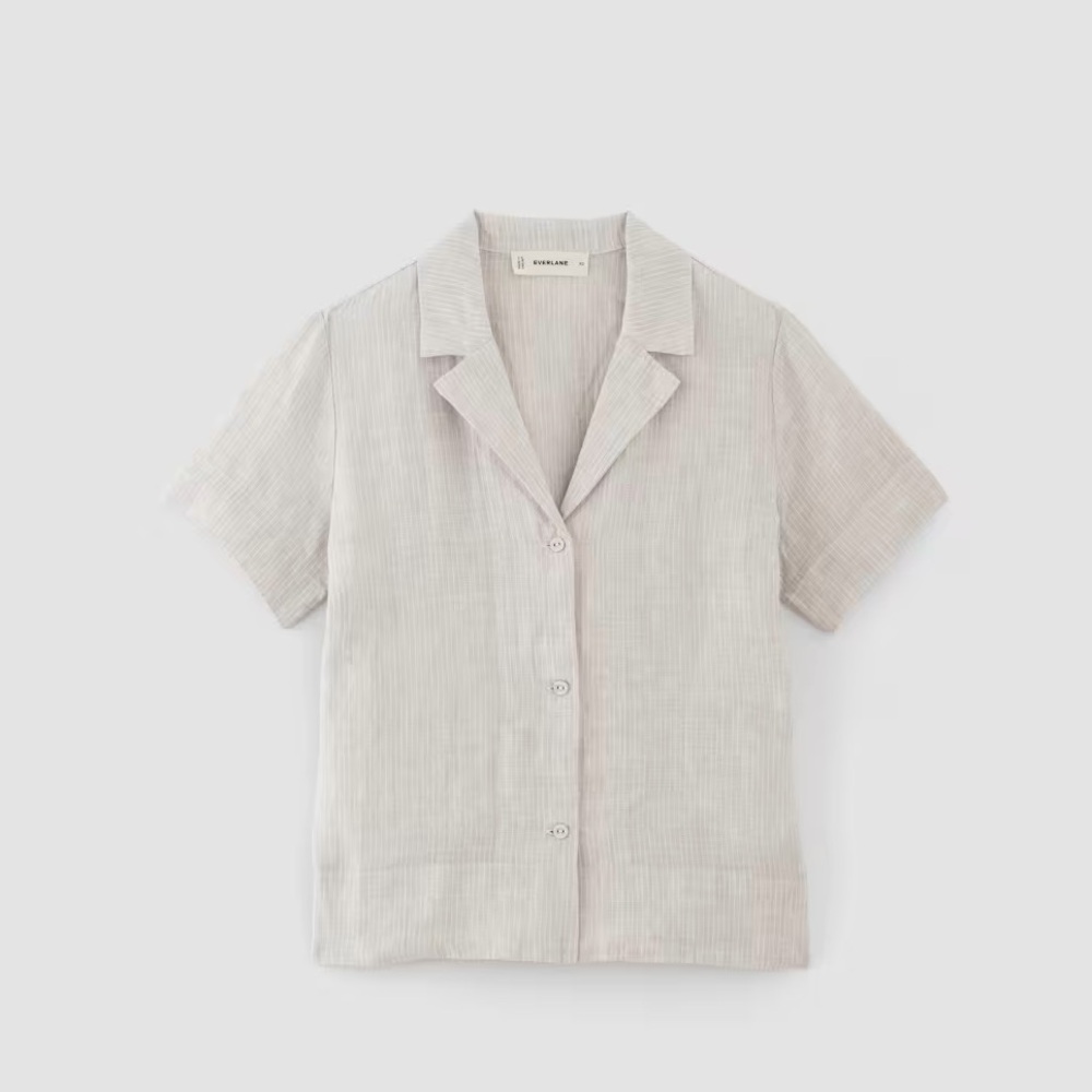 Everlane 100% linen notch shirt - cream size 4